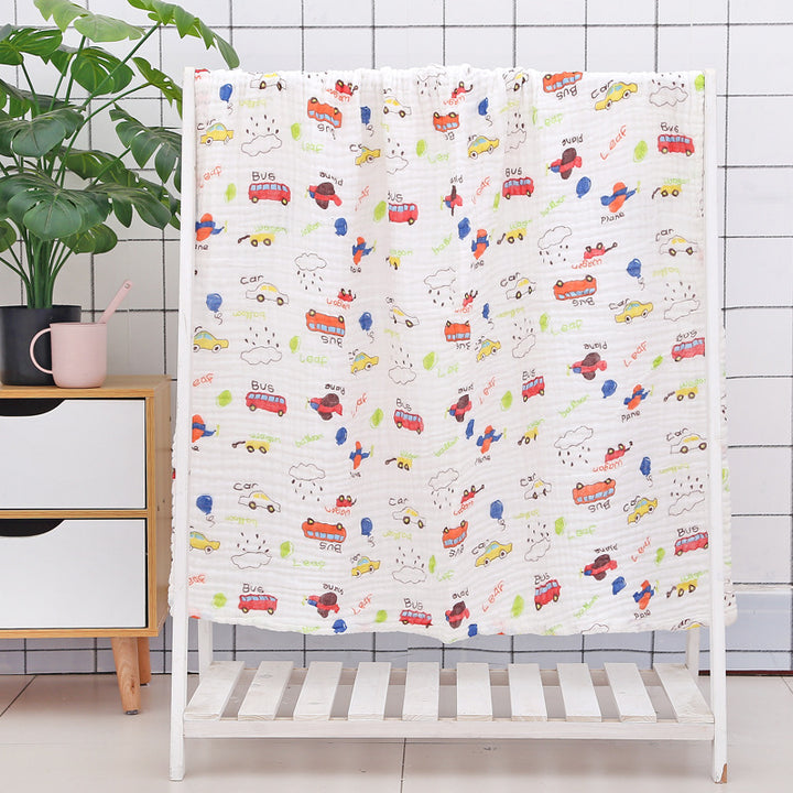 Six-Layer Seersucker Quilt Baby Bath Towel - Soft and Luxurious - Totostore