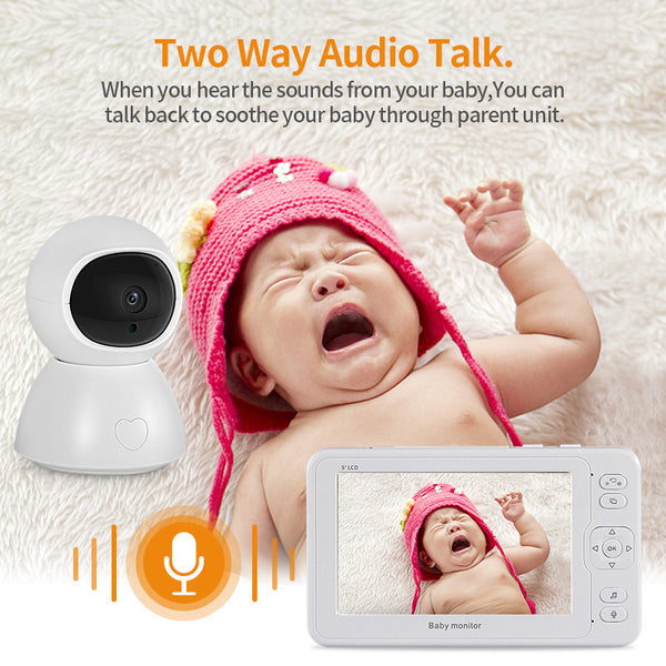 5-Inch Baby Monitor Surveillance Camera - HD Video Night Vision Wireless Connection - Totostore