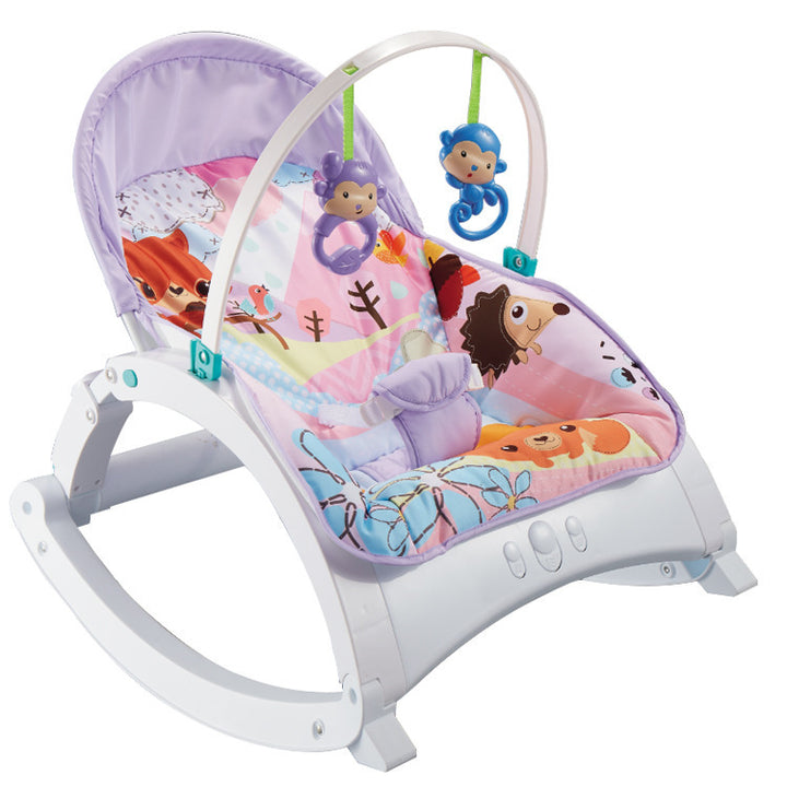 Foldable Storage Baby Rocking Chair with Soothing Toys - Perfect for Nursery or Travel - Totostore