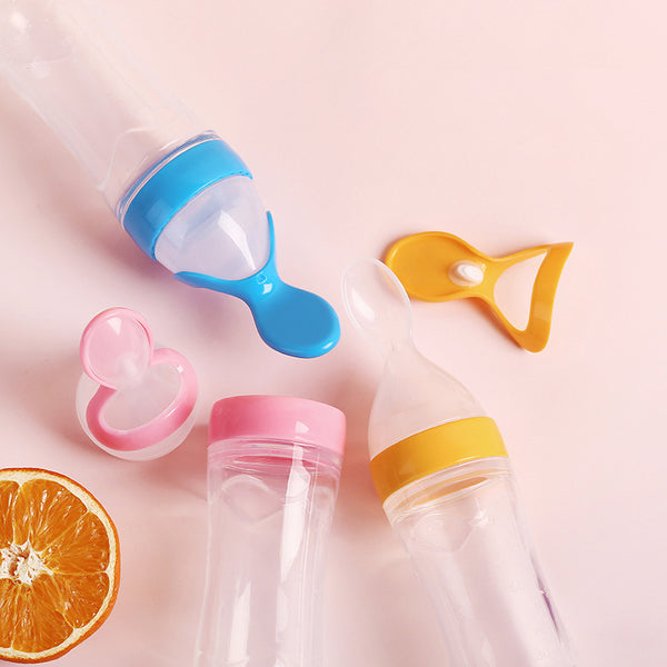 Silicone Squeeze Rice Paste Feeding Bottle for Baby Food Supplement Training - Totostore