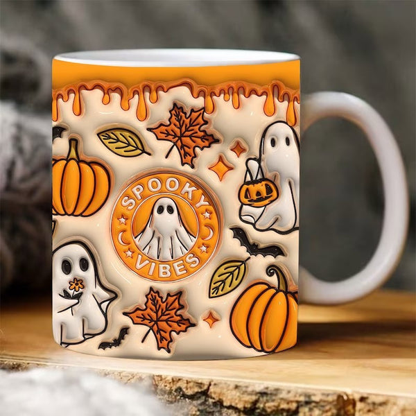 FallHalloween Pumpkin Ceramic Coffee Mug - Perfect Gift