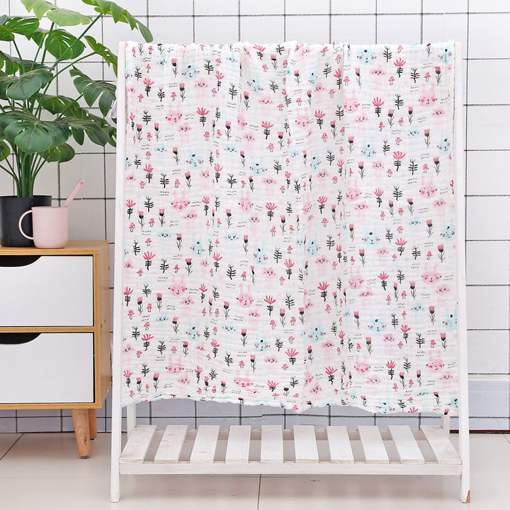 Six-Layer Seersucker Quilt Baby Bath Towel - Soft and Luxurious - Totostore