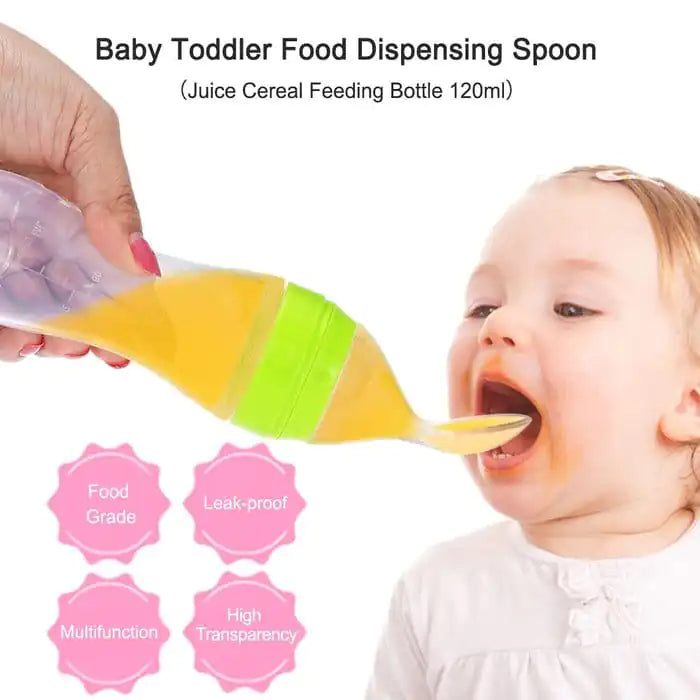 Silicone Baby Bottle Spoon with BPA-Free Food Dispenser - Ideal for Infant Feeding - Totostore