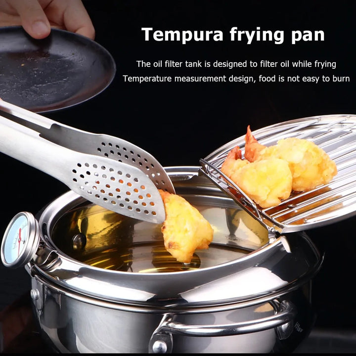 Japanese Tempura Deep Frying Pot with Thermometer - Totostore