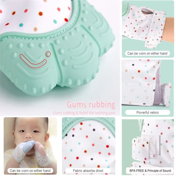 Baby Teething Mitten - Soft Silicone for Happy and Healthy Babies - Totostore