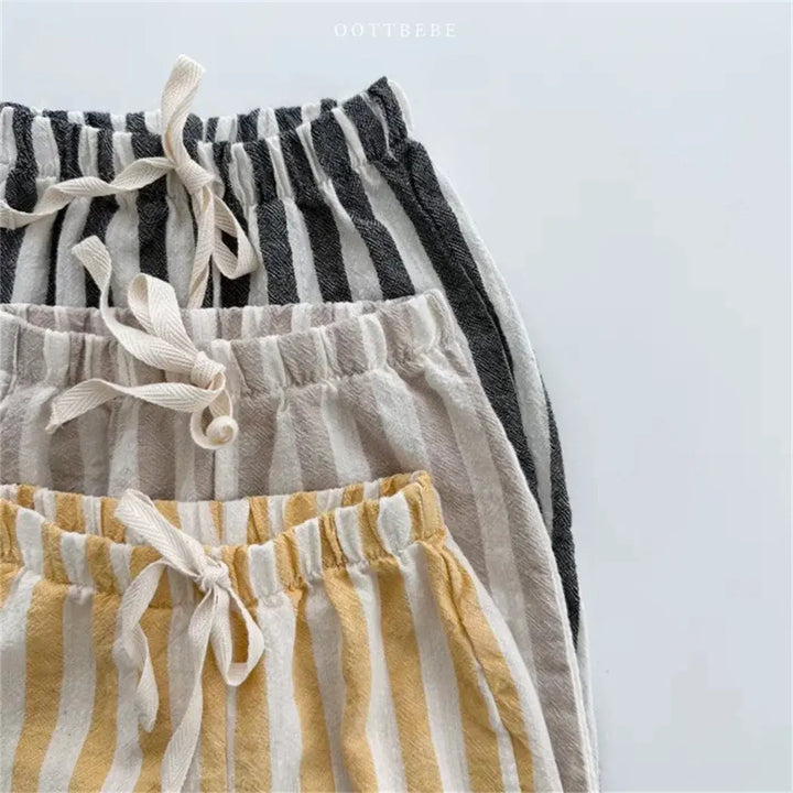 Vintage Linen Cotton Stripe Pants - Totostore