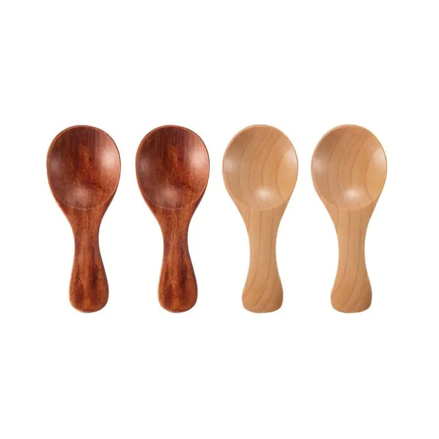 4-Piece Mini Wooden Spoons Set - Perfect for Cooking and Serving - Natural Wood Kitchen Utensils - Totostore