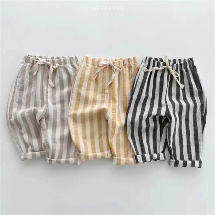 Vintage Linen Cotton Stripe Pants - Totostore