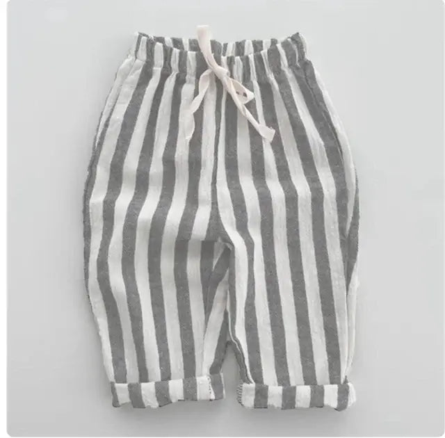 Vintage Linen Cotton Stripe Pants - Totostore