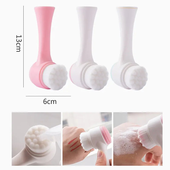 Facial Cleansing Brush - Deep Clean Exfoliate Your Skin Easy to Use Portable - Totostore