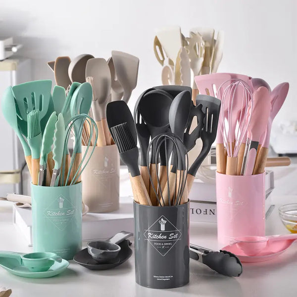 Nordic 12-Piece Silicone Set - Durable Kitchen Utensils for Everyday Use - Totostore