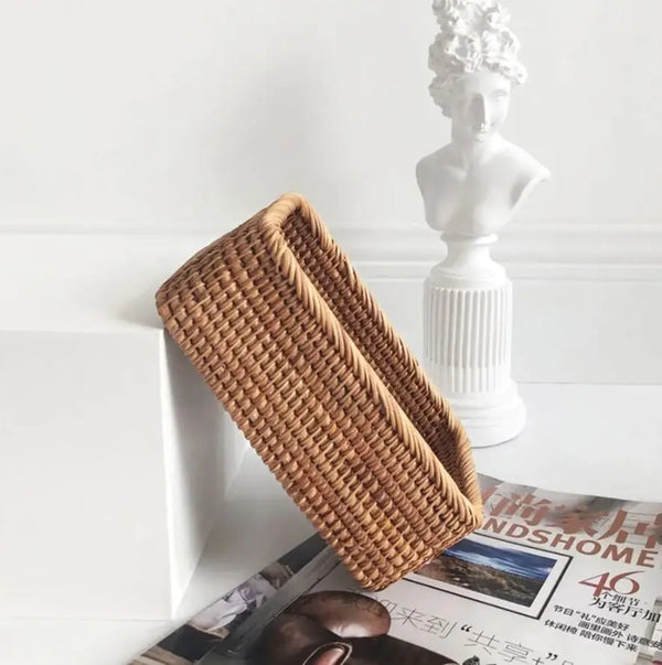 Handmade Rattan Tray Basket - Practical and Stylish Home Organizer - Totostore